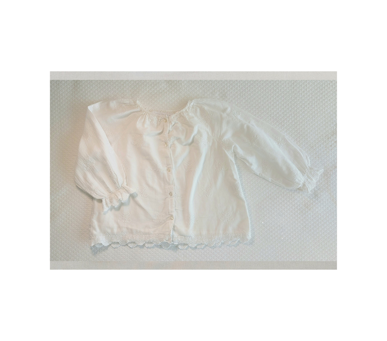ZARA White embroidered blouse