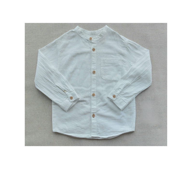 ZARA White Mao collar shirt