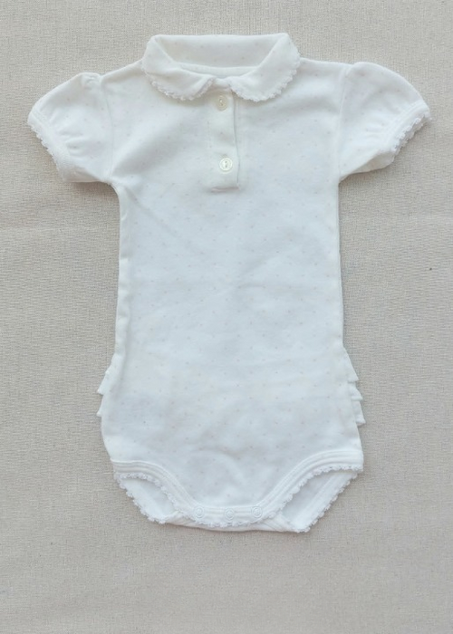PETIT BATEAU Baby girl bodysuit with ruffled back