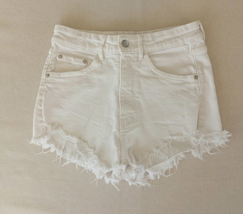 ZARA White denim shorts