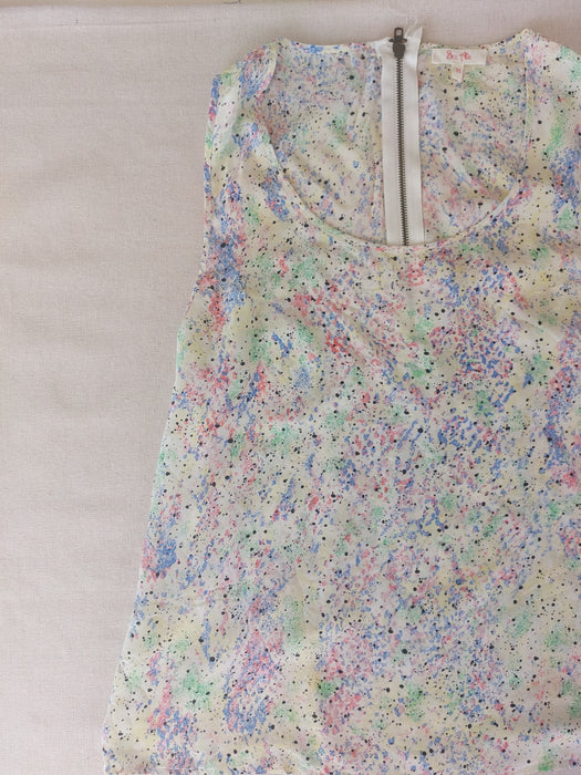 BEL AIR Sleeveless printed silk blouse