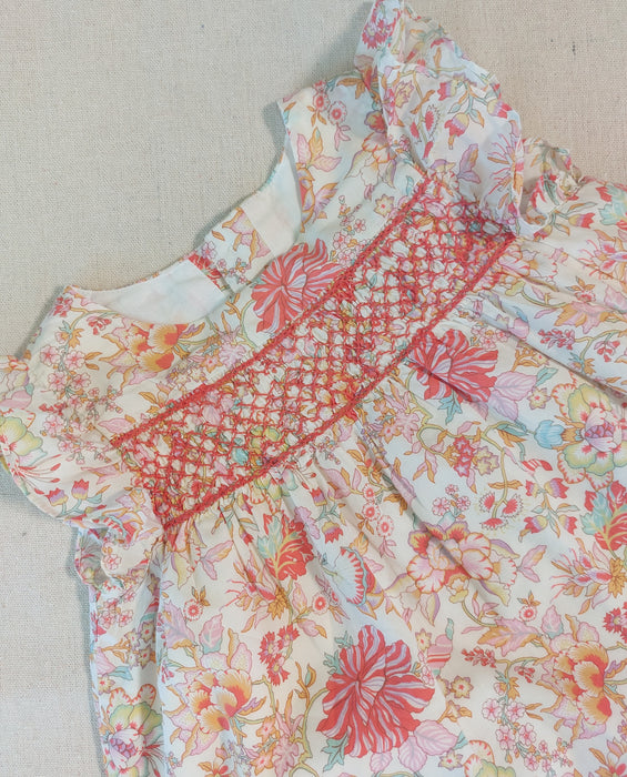 TARTINE ET CHOCOLAT Liberty Print Smocked Baby Dress
