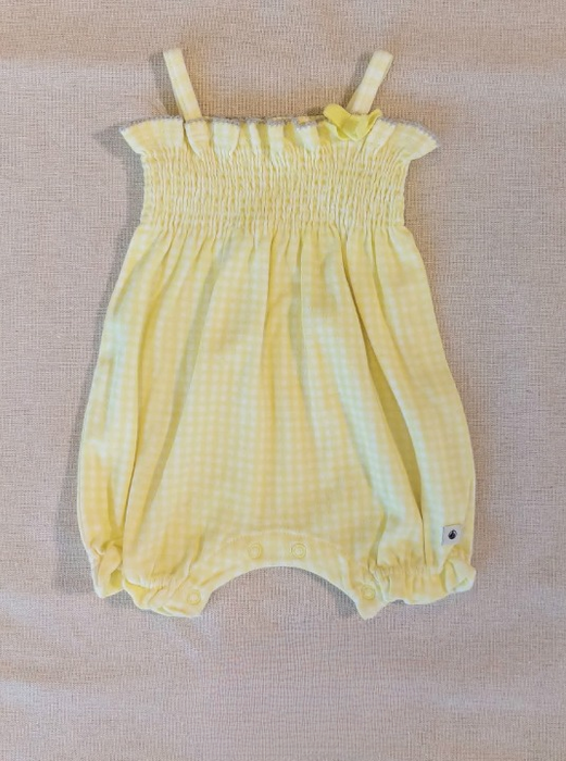 PETIT BATEAU Newborn baby girl gingham romper