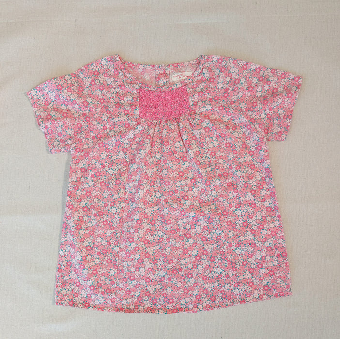 DU PAREIL AU MEME Girls’ Floral Smocked Blouse