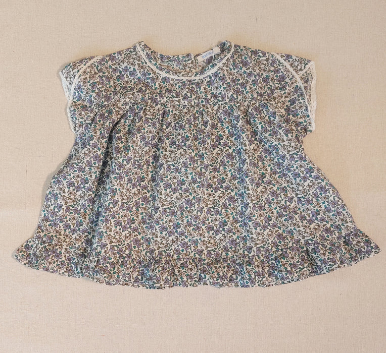 BOUT'CHOU Baby Girl Printed Ruffle Blouse