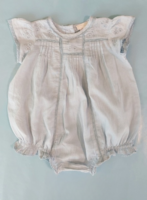 ZARA HOME Embroidered newborn romper with lace inserts