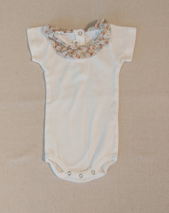 NUMAE Newborn Floral Ruffle Collar Bodysuit