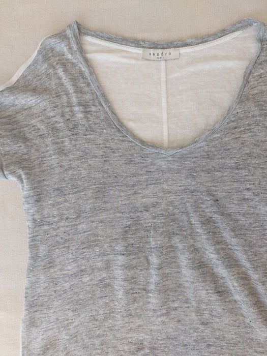 SANDRO Women’s linen T-shirt