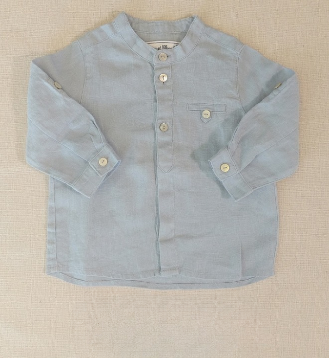 TARTINE ET CHOCOLAT Luxury baby linen shirt with mandarin collar