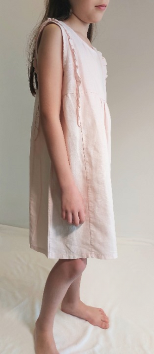 Girls’ linen sleeveless dress