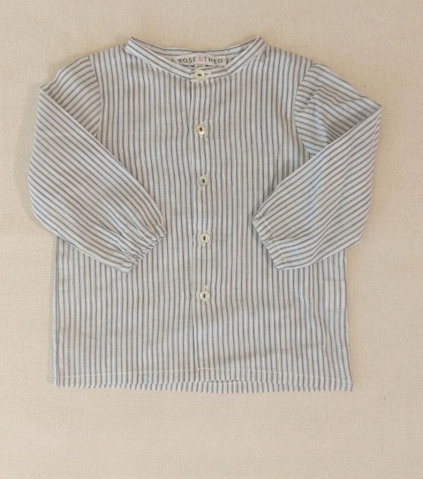 ROSE ET THEO Baby boys’ striped mandarin collar shirt