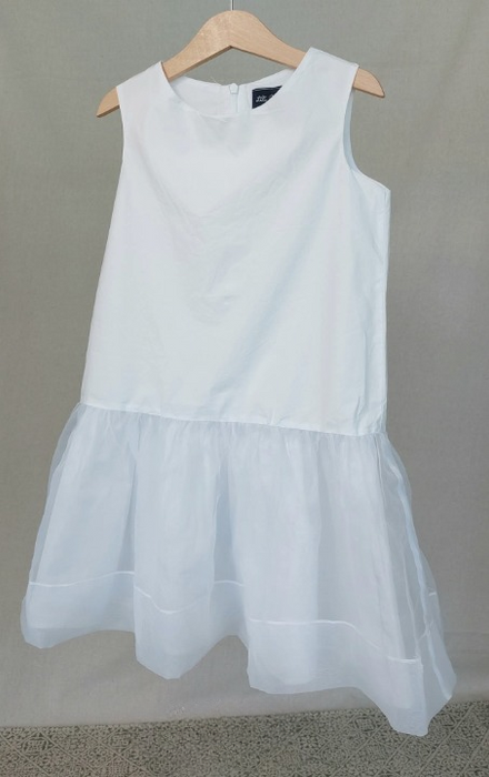 LILI GAUFRETTE Girls’ white two-fabric dress