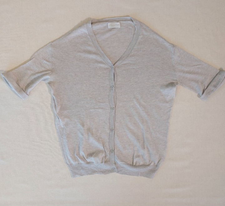 AMERICAN VINTAGE Short-sleeve cotton and silk cardigan
