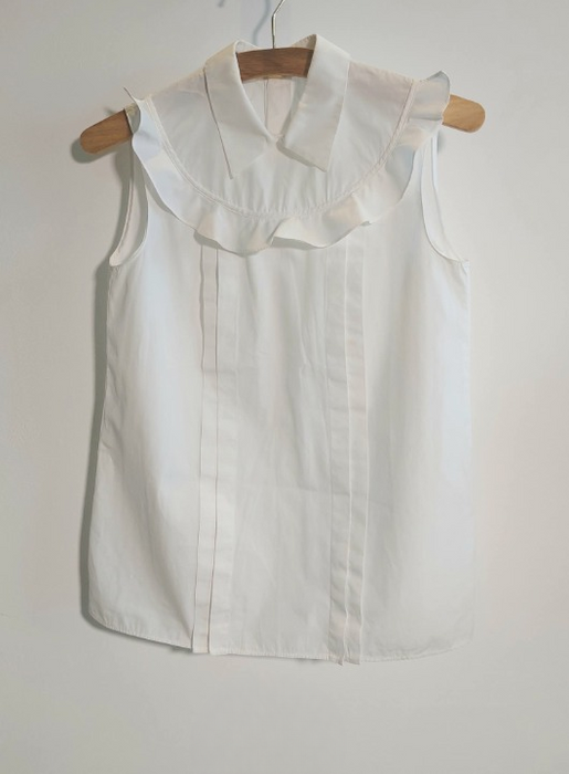 MIU MIU White poplin sleeveless shirt
