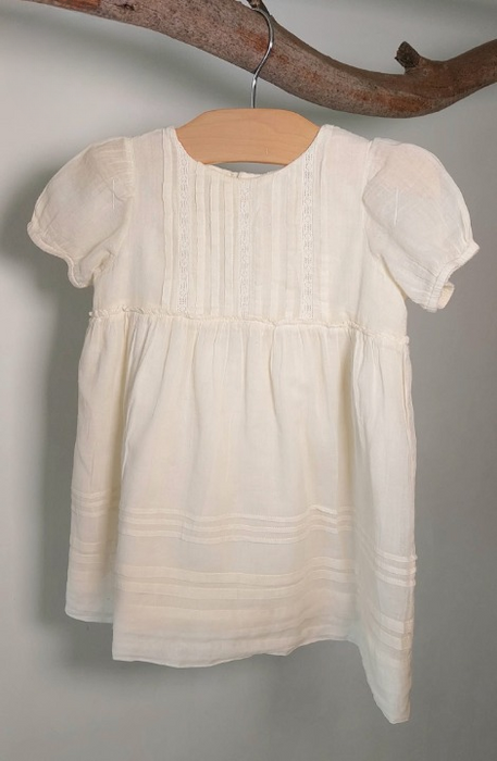BONPOINT Luxury baby girls’ cream short-sleeve dress