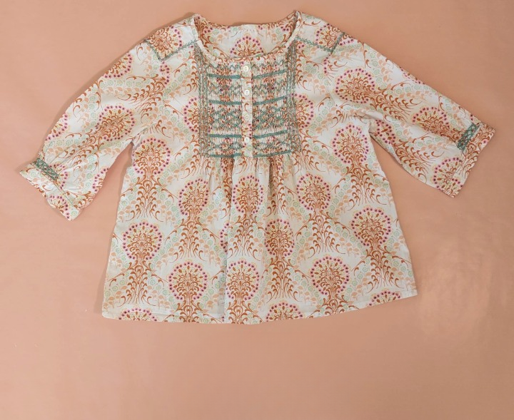 BONPOINT Girls’ Liberty print smocked blouse