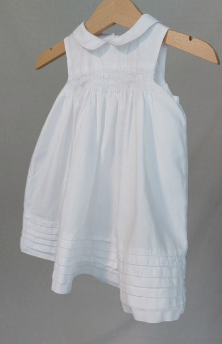 CYRILLUS Elegant baby girls’ white smocked dress