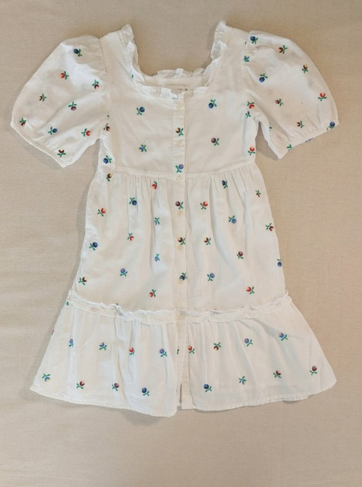 ZARA Girls’ white embroidered linen dress