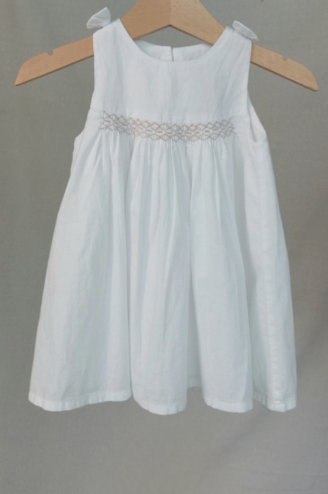 CYRILLUS White smocked baby dress