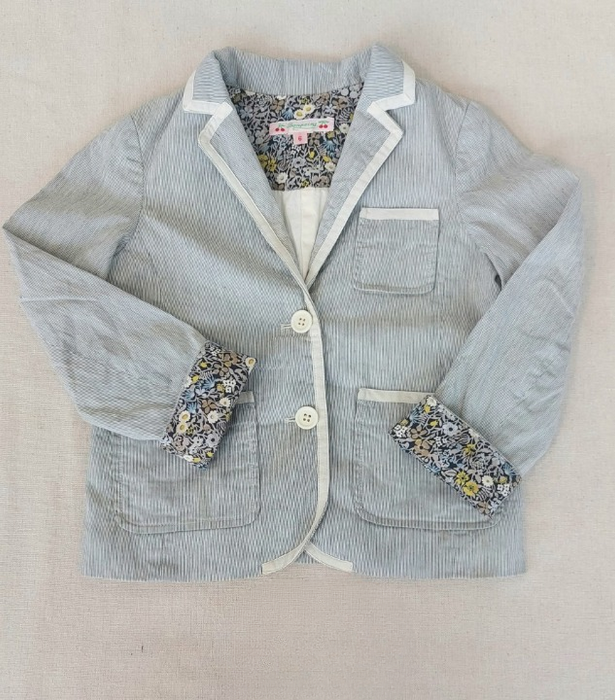BONPOINT Girls’ striped lightweight jacket lined with Liberty fabric