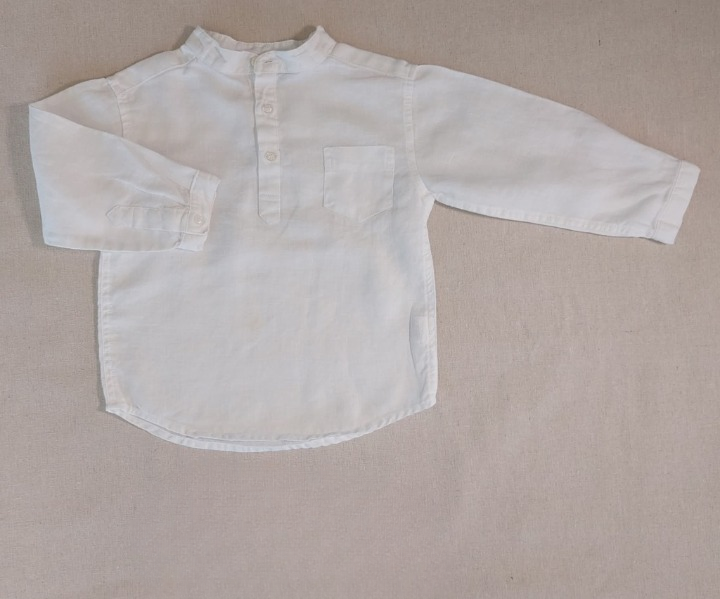 BOUT'CHOU Baby boys’ white linen shirt